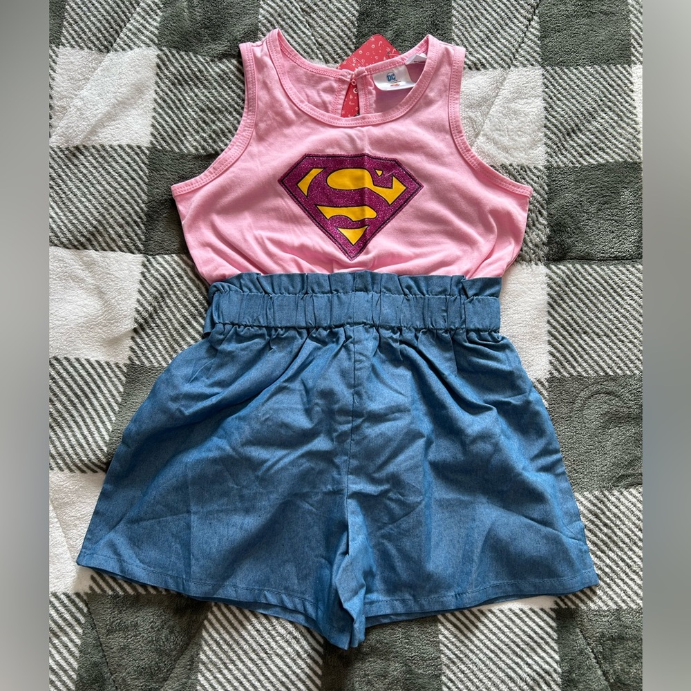 Pink Supergirl Romper
